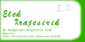 elek krajcsirik business card